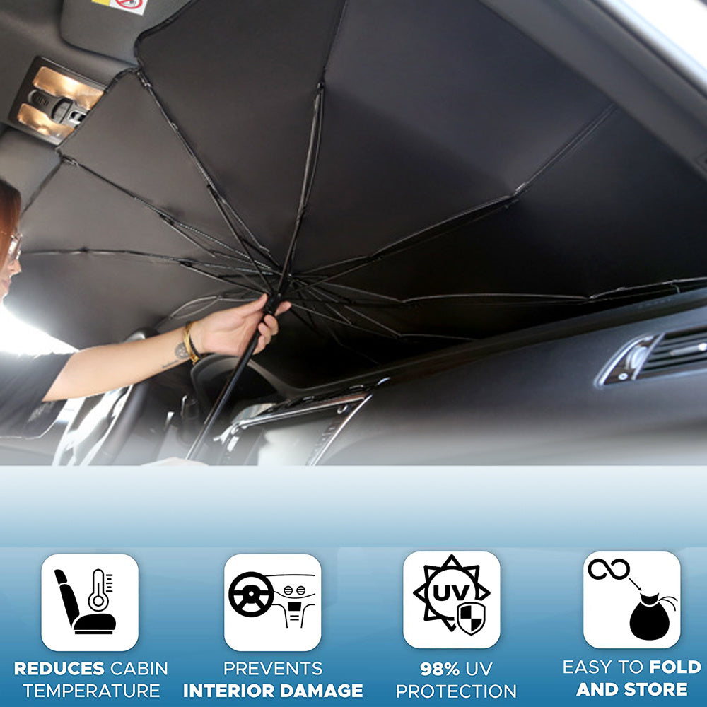 Parasol Plegable para el coche - En 2 minutos haz que tu coche este protegido del sol.