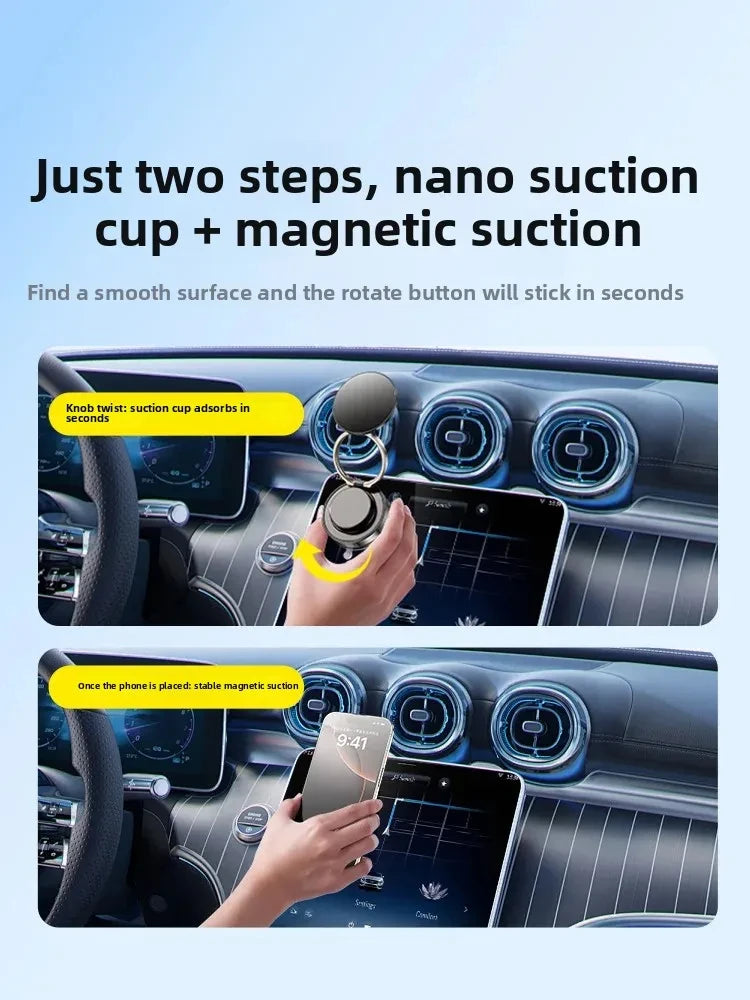 360° Rotating Magnetic Phone Holder, Foldable & Retractable, Universal Compatibility for iPhone 16/15/14/13/12, ABS Material 