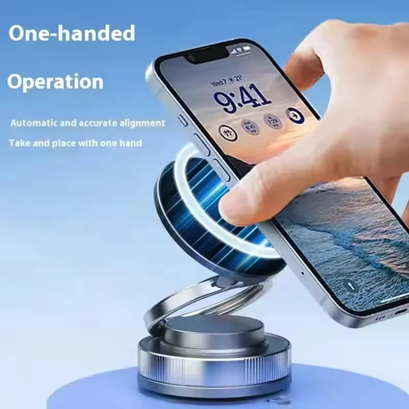 360° Rotating Magnetic Phone Holder, Foldable & Retractable, Universal Compatibility for iPhone 16/15/14/13/12, ABS Material 