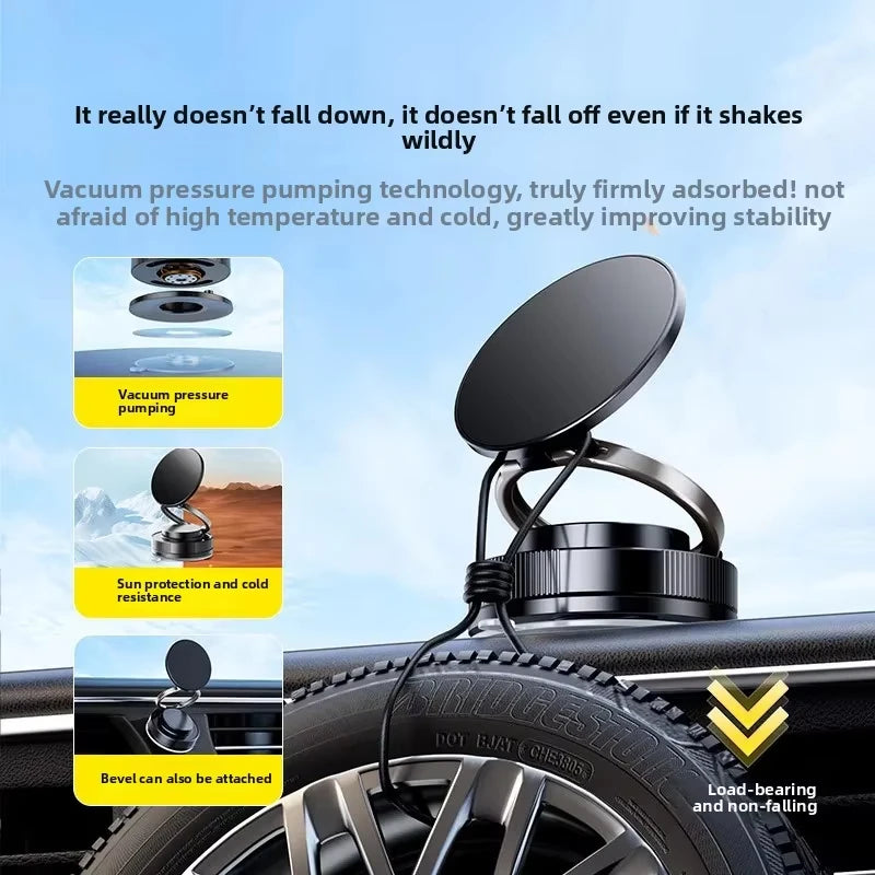 360° Rotating Magnetic Phone Holder, Foldable & Retractable, Universal Compatibility for iPhone 16/15/14/13/12, ABS Material 