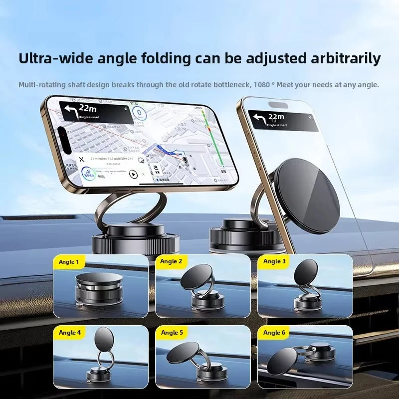 360° Rotating Magnetic Phone Holder, Foldable & Retractable, Universal Compatibility for iPhone 16/15/14/13/12, ABS Material 