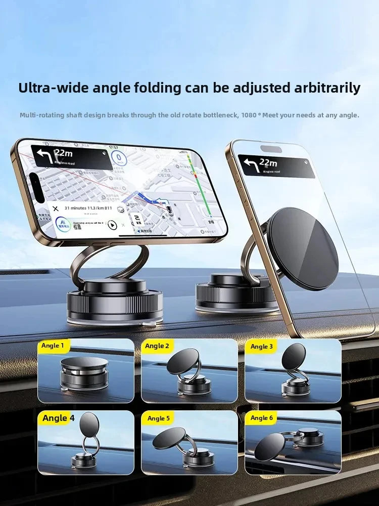 360° Rotating Magnetic Phone Holder, Foldable & Retractable, Universal Compatibility for iPhone 16/15/14/13/12, ABS Material ﻿